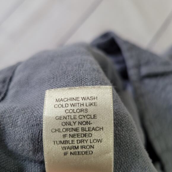 J.Jill Size	4 100% Linen Pale Blue Capri Pockets Casual Summer Beach Cruise - Picture 9 of 9